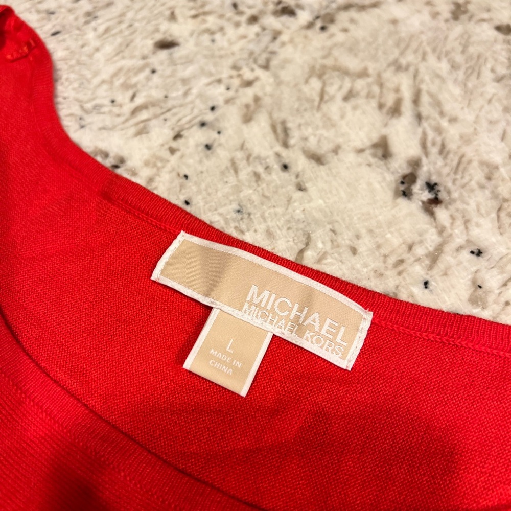 Michael Kors Vibrant Red Knit Top